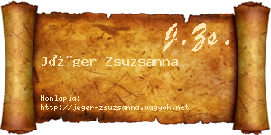 Jéger Zsuzsanna névjegykártya