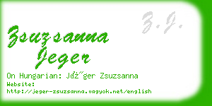 zsuzsanna jeger business card